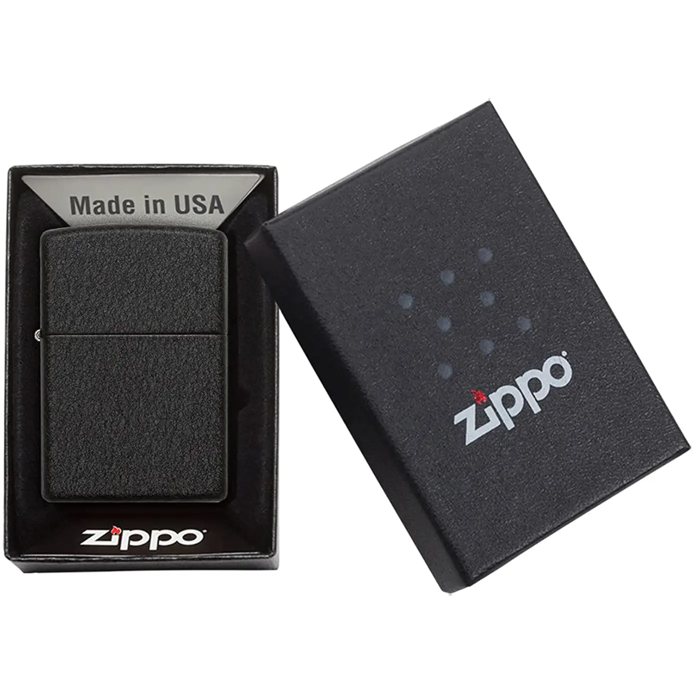 Zippo Classic Black Crackle Metallic Pocket Lighter 236 -
