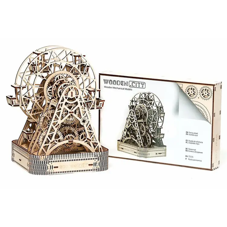 502330 Wooden City 3D Puzzle Building Mechanical Ferris