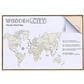 502340 Wooden City Wall Mounted World Map (22x15 inches -