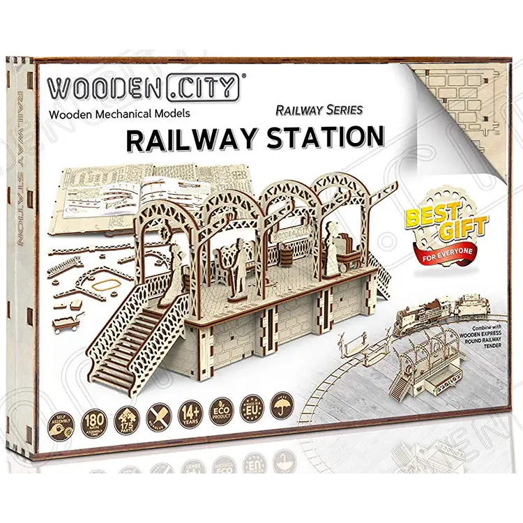 502372 Wooden.City Railway Station Model Kit - Misc