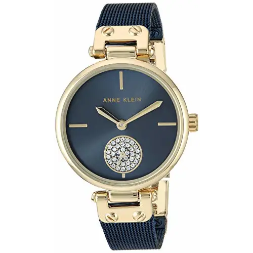 Anne Klein Women’s AK/3001GPBL Premium Crystal Accented