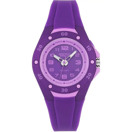 Armitron Women’s Instalite Analog Quartz Purple Silicone