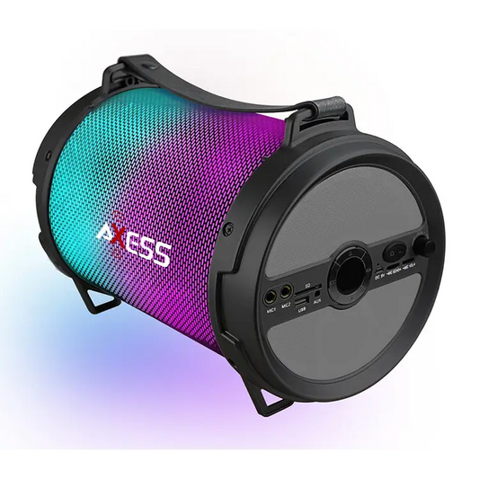 Axess Bluetooth LED Lights Rechargeable Speaker w/ Wired Mic