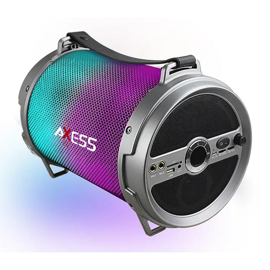 Axess Bluetooth LED Lights Rechargeable Speaker w/ Wired Mic