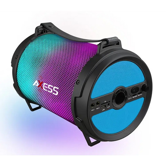 Axess Bluetooth LED Lights Rechargeable Speaker with Wired