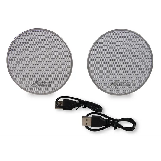 Axess Total Wireless Twin Bluetooth Cone Speakers (White)