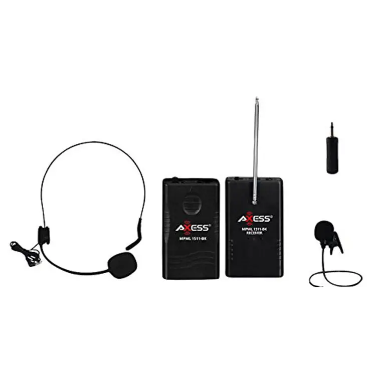 AXESS Wireless Headset Microphone MPWL1511 BK