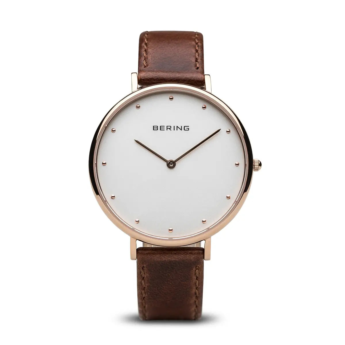 Bering Classic Women’s Quartz Stainless Steel Brown Leather