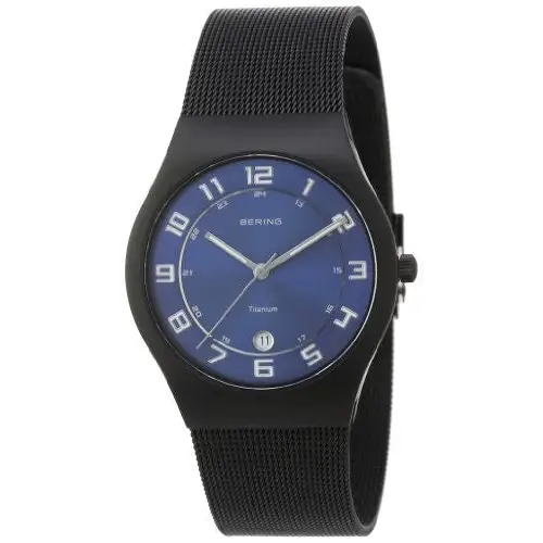 Bering Men’s Black Mesh Strap Titanium Watch 11937-227 -