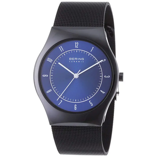 Bering Men’s Ceramic Quartz Black Stainless Steel Milanese