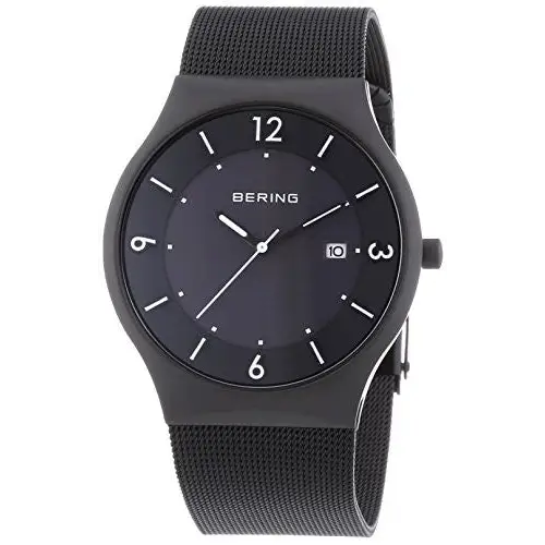 Bering Men’s Solar Black Milanaise Mesh Straps Stainless