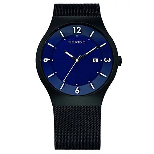 Bering Men’s Solar Black Milanaise Mesh Straps Stainless
