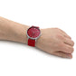 Bering Women’s Aurora Quartz Aluminum/Red Silicone Watch