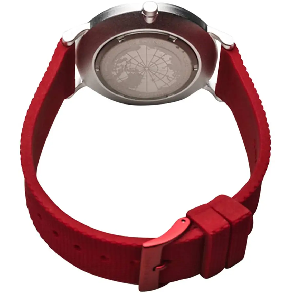 Bering Women’s Aurora Quartz Aluminum/Red Silicone Watch