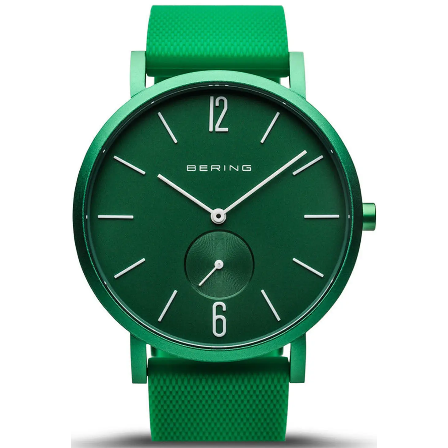 Bering Women’s Aurora Quartz Green Aluminum/Silicone Watch