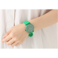 Bering Women’s Aurora Quartz Green Aluminum/Silicone Watch