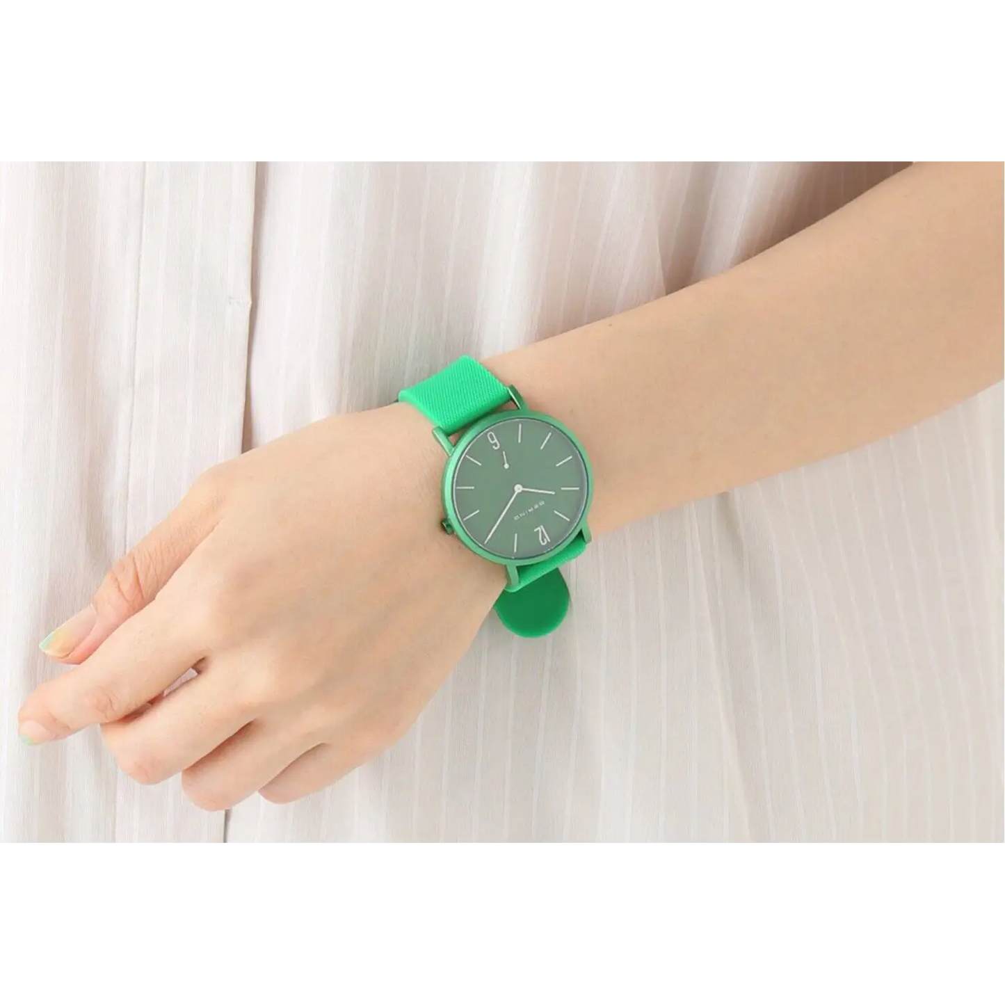 Bering Women’s Aurora Quartz Green Aluminum/Silicone Watch