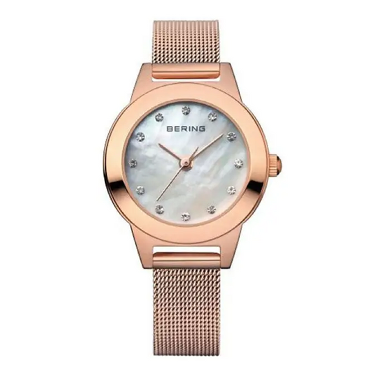 Bering Women’s Classic Rose Gold Tone Stainless Steel Mesh