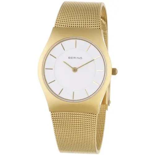 Bering Women’s Classic White Dial Gold Tone Stainless Steel