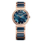 Bering Women’s Crystal Accented Blue Ceramic & Rose Gold