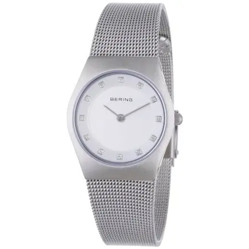 Bering Women’s Milanaise Mesh Strap Silver Tone Stainless