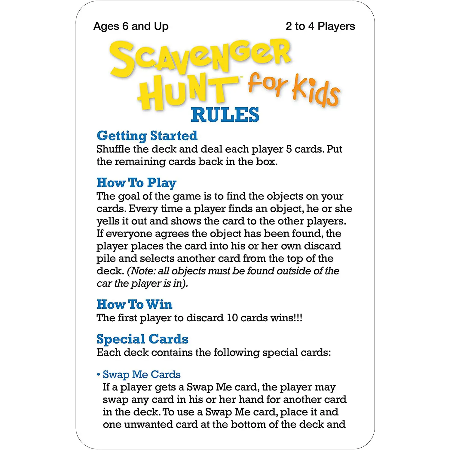 Briarpatch Travel Scavenger Hunt Card Game for Kids 01429