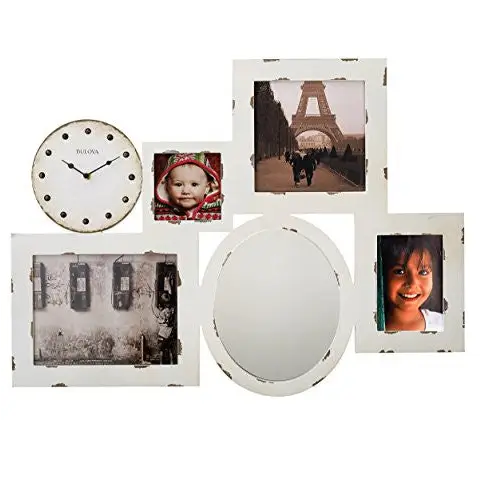 Bulova Gallery Aged Farm House White Picture Holder Mirror