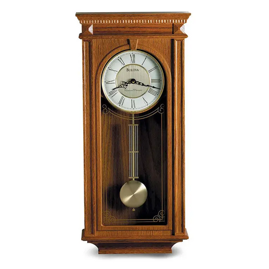 Bulova Manorcourt Hardwood Golden Oak Finish Chime Pendulum