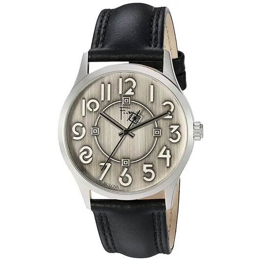 Bulova Men’s Quartz Stainless Steel Black Leather Arabic