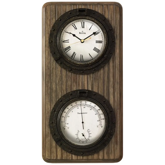 Bulova Monterey 19 Wood Panel Coffee Finish Weather Station