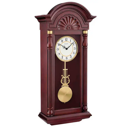 Bulova New Yorker Hardwood Mahogany Finish Chime Pendulum