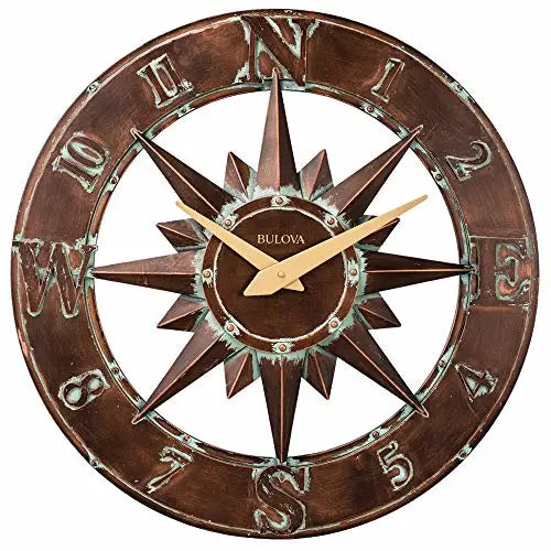 Bulova Nor’Easter Indoor/Outdoor Bronze Wall Clock C4873 -