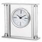 Bulova Pearl Quartz Silver Tone Metallic/Glass Mantel Clock