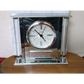 Bulova Pearl Quartz Silver Tone Metallic/Glass Mantel Clock