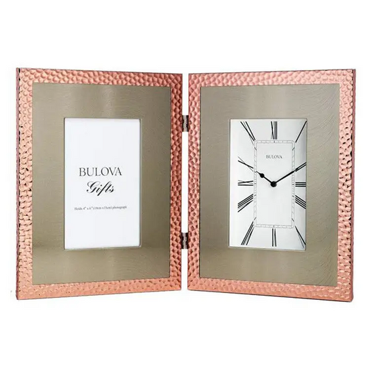 Bulova Pebblestone 4x6 Copper Tone Hammered Picture Frame