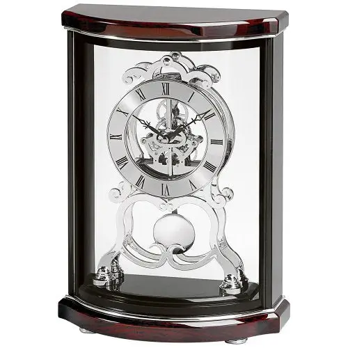 Bulova Wentworth Black & Mahogany Wood and Polished Chrome