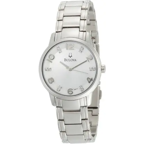 Bulova Women’s 96P111 Diamond Silver Dial Bracelet Watch -