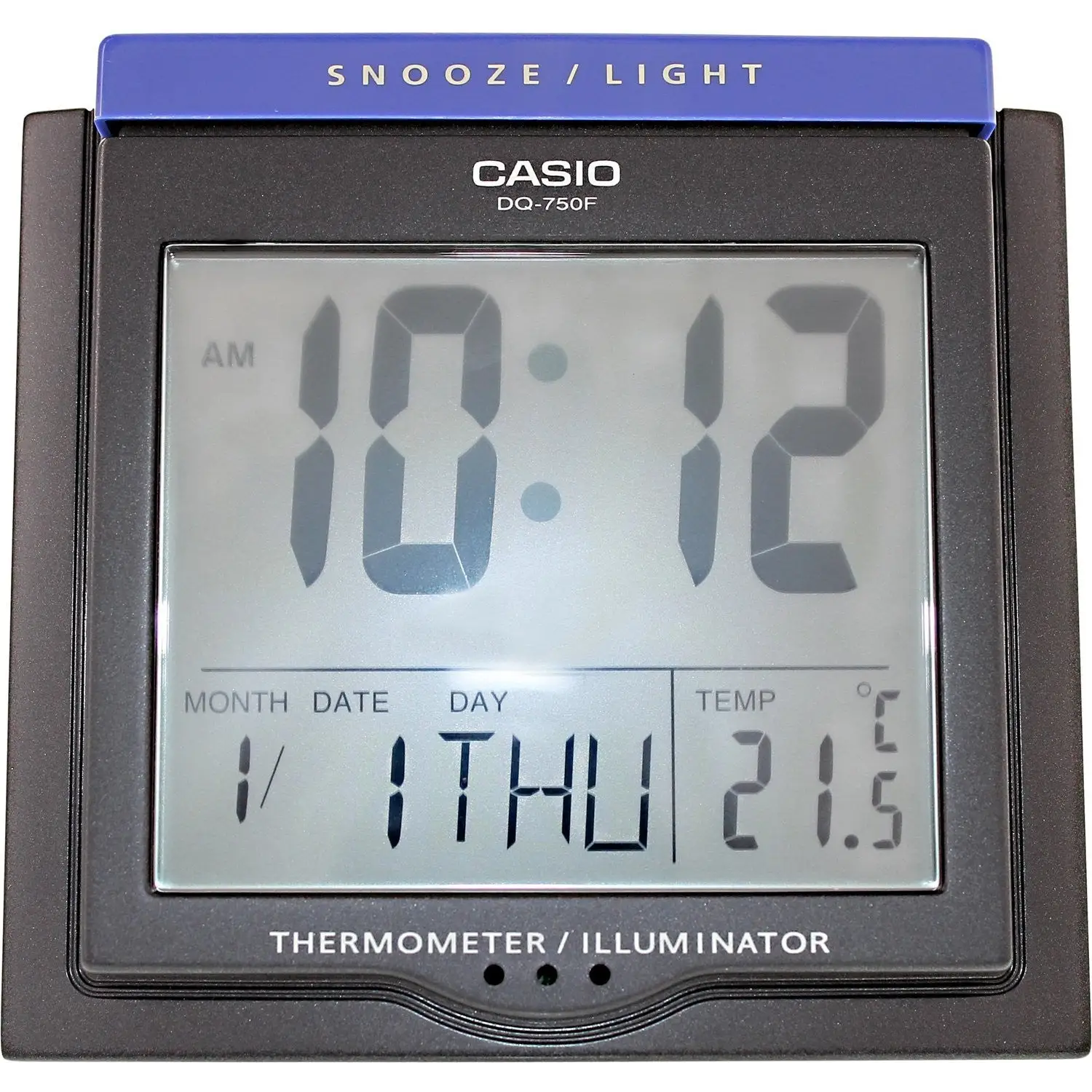 Casio Alarm Clock with Backlight and Thermometer DQ750F-1D -