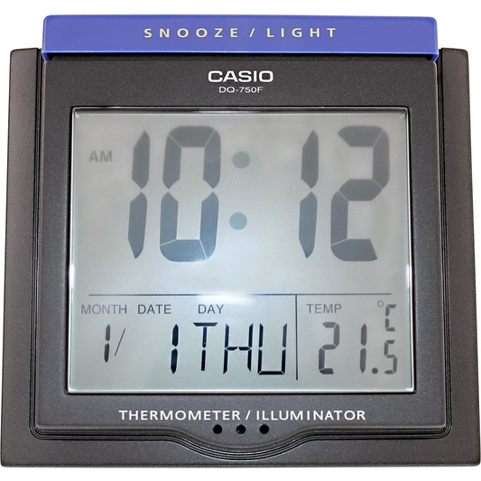 Casio Alarm Clock with Backlight and Thermometer DQ750F-1D -