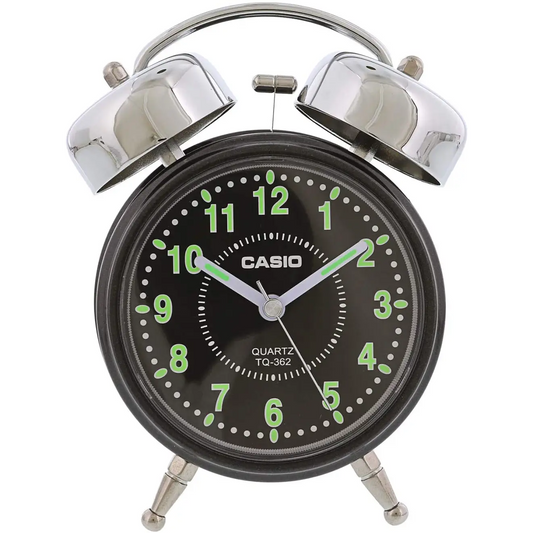 Casio Analog Quartz Snooze Table Top Black Bell Alarm Clock
