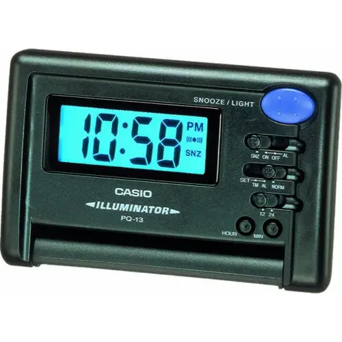 Casio Digital 12/24 Hour Travel Black Alarm Clock