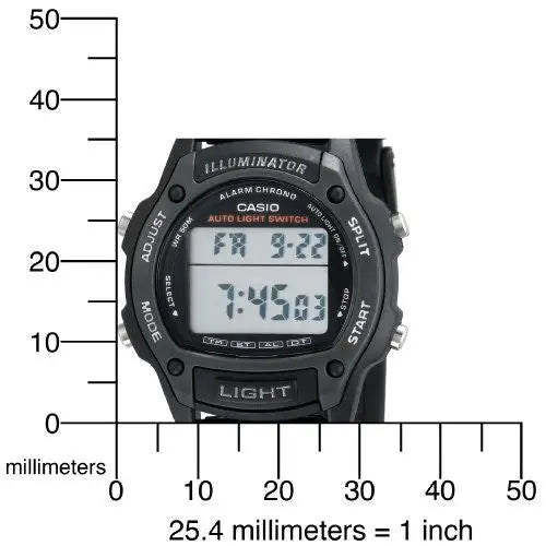 Casio Digital Dual Time 50M Alarm Light Watch W93H-1 -