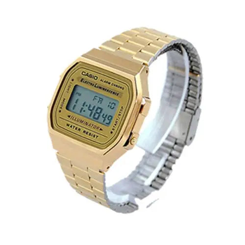 Casio Digital Mens Gold Retro Watch A168WG-9 with light
