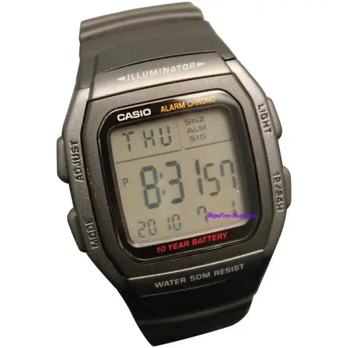 Casio Digital Watch Dual Time Alarm 50M W96H-1BV - Watches