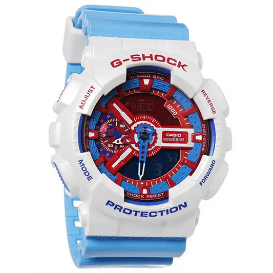 Casio G-Shock White Red and Blue 200m Analog-Digital Resin
