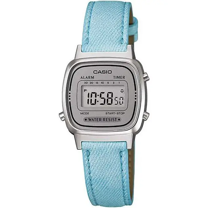 Casio Ladies Denim look leather band Blue watch Digital -