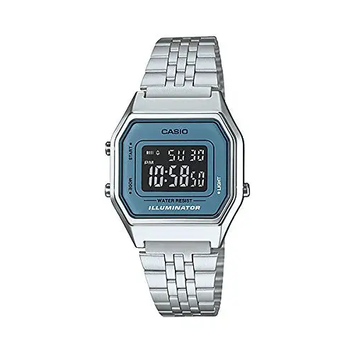 Casio Ladies Mid-Size Silver Digital Retro Watch
