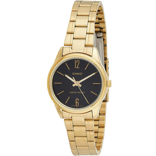Casio LTP-V005G-1B Women’s Standard Analog Gold Tone Black