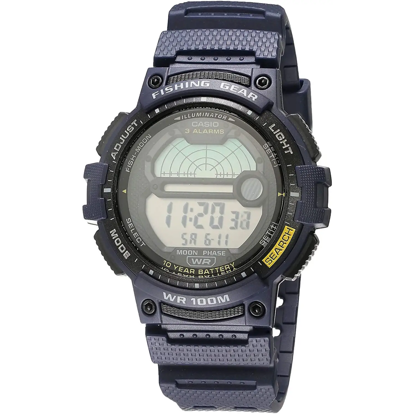 Casio Men Sports Digital Quartz Fishing Gear 100m Black