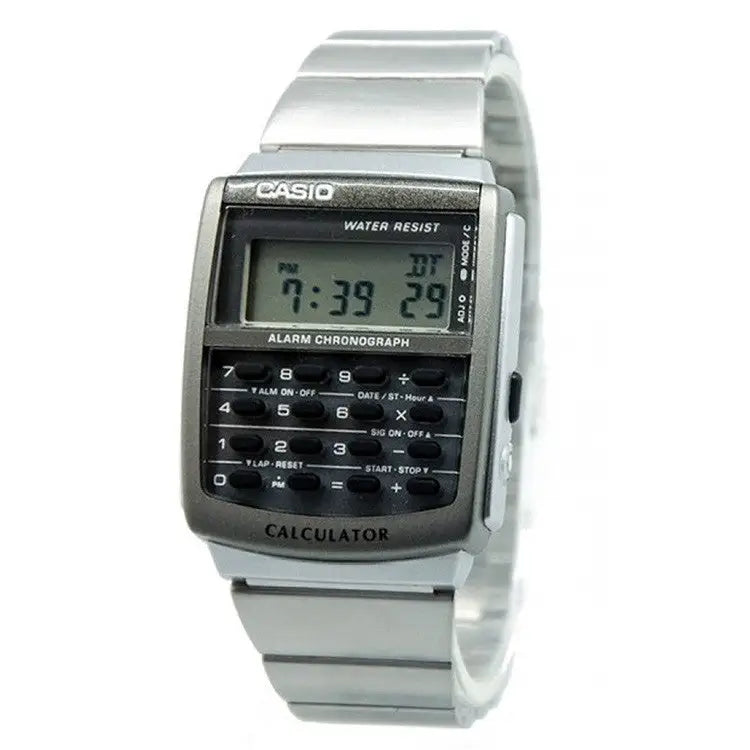 Casio Men’s 8-Digit Calculator Digital Stainless Steel Watch